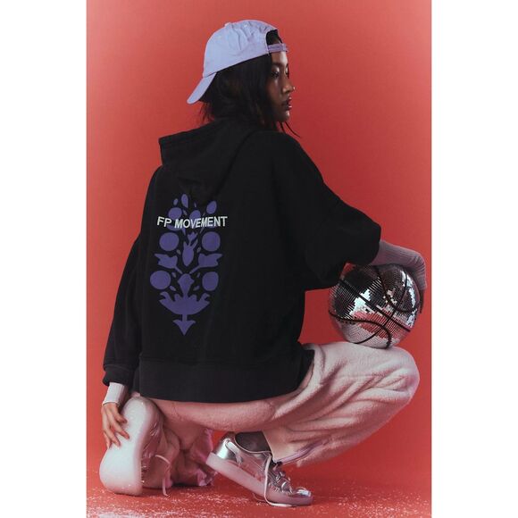 New Free People Sprint To The Finish Logo Hoodie sz xs - Picture 1 of 8